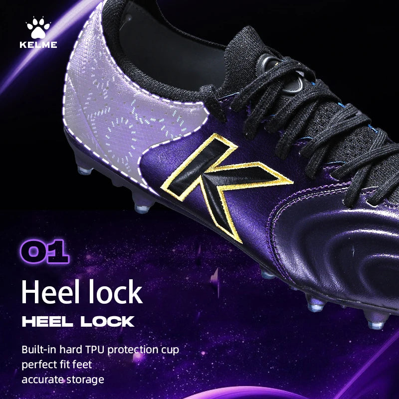 Chaussures de football Kelme en cuir de kangourou Mg - Chaussures de sport professionnelles pour le football - Chaussures de football d'extérieur antidérapantes