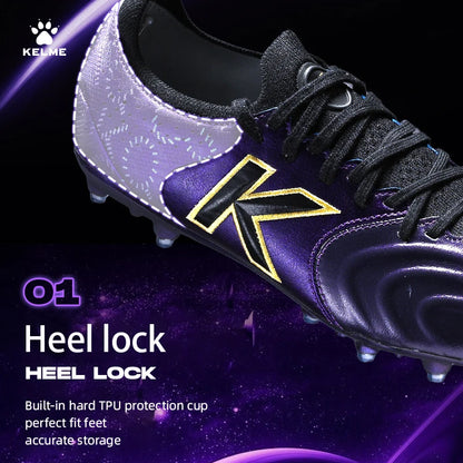Chaussures de football Kelme en cuir de kangourou Mg - Chaussures de sport professionnelles pour le football - Chaussures de football d'extérieur antidérapantes