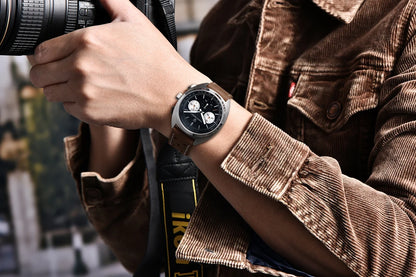 PAGANI DESIGN 2026 Retro Luxury Men's Quartz Watches Sports Chronograph VK63 Watch For Men AR Sapphire Waterproof Leather Clock