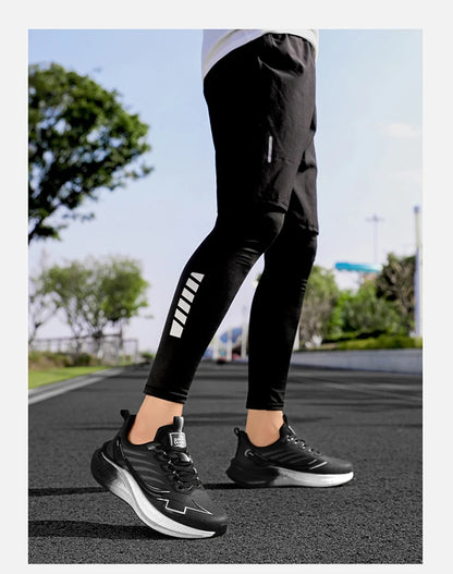 Chaussures de course à amorti pour homme avec plaque en carbone ; baskets légères de marathon pour femme, pour le jogging, l'entraînement, le fitness et l'exercice physique