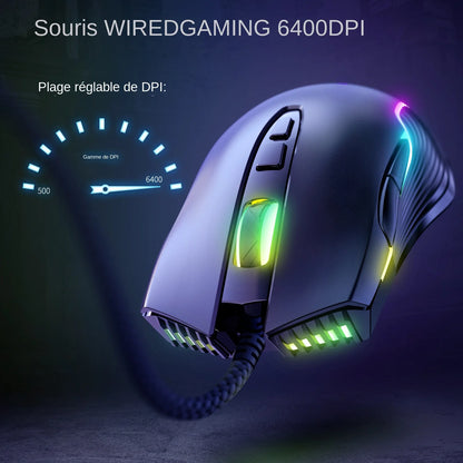ONIKUMA Wired Gaming Mouse 6400 DPI RGB Gaming Mouse with 7 Programmable Buttons, Ergonomic Wired Gaming Mouse for PC, Laptop & Gaming Setup
