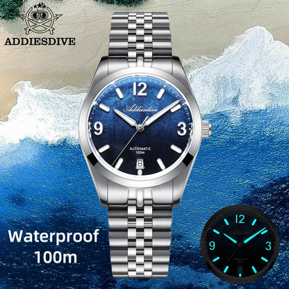 ADDIESDIVE AD2547 BGW9 Super Luminous Men Watch Sapphire Glass 10Bar Waterproof  316L Stainless Steel Automatic Mechanical Watch