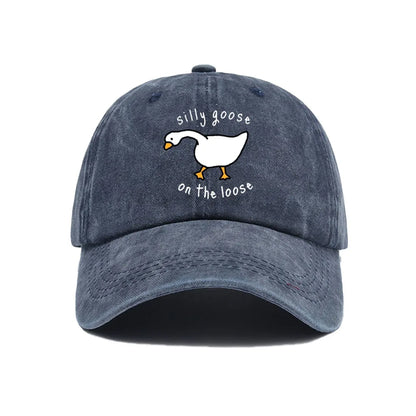 Big Goose Printed Baseball Hat for Men and Women, Small Fresh Soft Top Duck Tongue Hat, Sunshade Hat, Outdoor Sunscreen