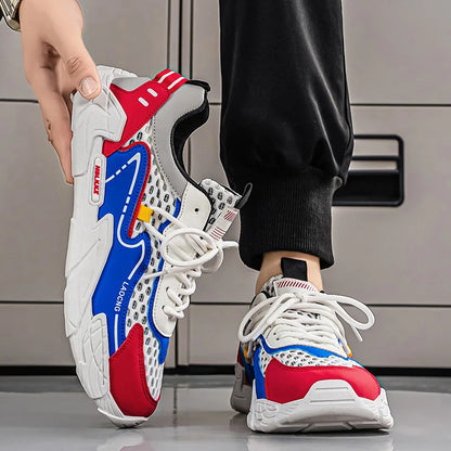 Chaussures de sport pour homme : chaussures de marche estivales en maille, décontractées et tendance, à lacets, neuves, pour les jeunes, idéales pour les trajets quotidiens, confortables et polyvalentes