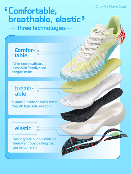 ONEMIX 2026 New Arrival Training Running Shoes for Men Full Sole Nylon Plate Sport Shoes Breathable Summer Female Jogging Shoes