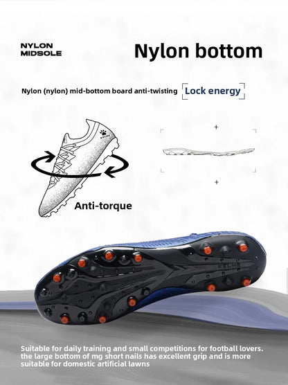 Chaussures de football professionnelles pour adultes Kelme Tf Nail Breaking, chaussures d'entraînement pour jeunes, chaussures de football Mg antidérapantes pour match