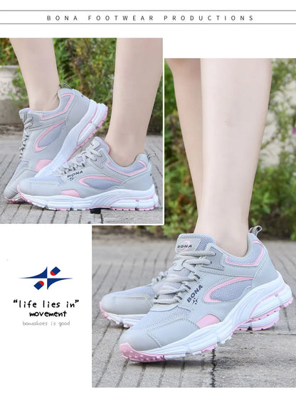 BONA Scarpe da corsa per nuovi designer Scarpe sportive da esterno traspiranti Scarpe da ginnastica leggere da donna Scarpe sportive comode da donna