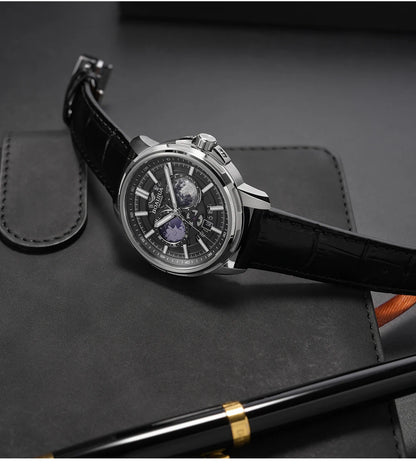 BORIAGE(BOAIJIUA) vollautomatische mechanische Herrenuhr mit Originaldesign, wasserdichte leuchtende mechanische Armbanduhr