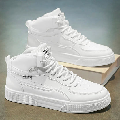 Breathable men's casual shoes, skate shoes, mid-top men's shoes, breathable and versatile sports shoes, suitable for wearing all