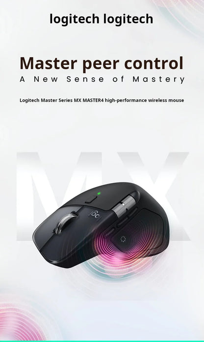 Logitech MX Master 4 Haptic Feedback Actions Ring MagSpeed 8000DPI Ergonomic Wireless Bluetooth Mouse 70Day Battery