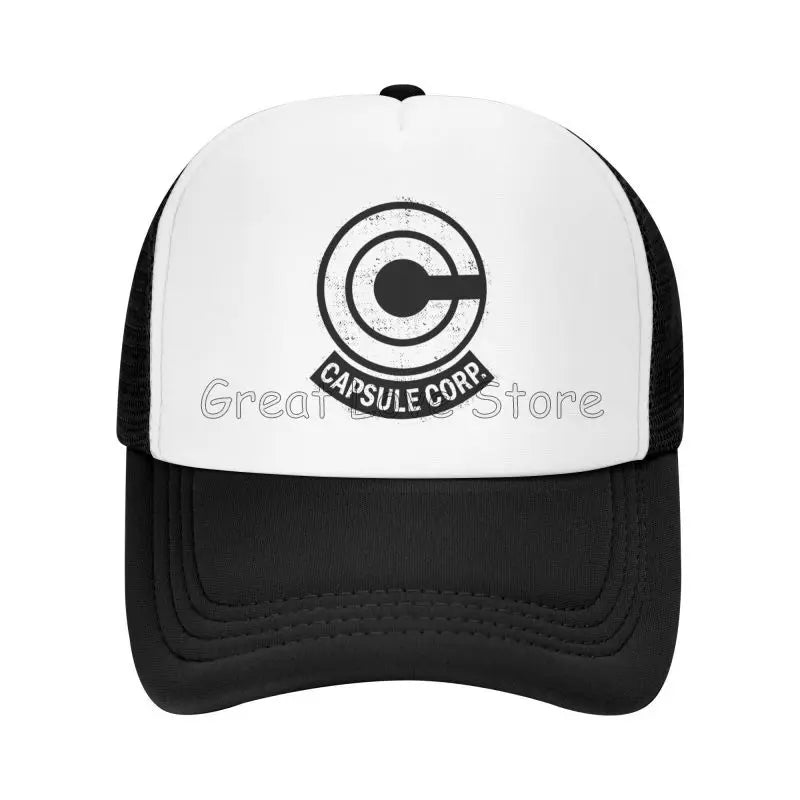Capsule Corp Mesh Baseball Caps Unisex Hip-Hop Trucker Hat Anime DBZ Dad Hat Adjustable Racing Cap Summer Trucker Snapback Hats