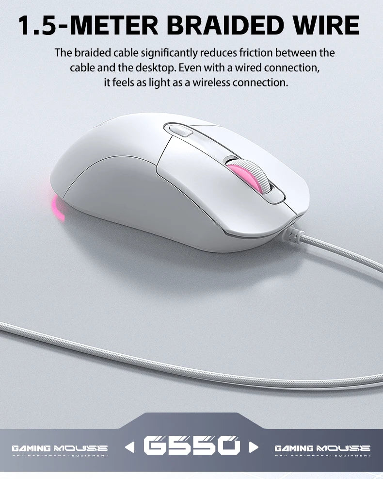 2026 Wired Gaming Mouse RGB with Anti-Slip Grip, 6-Key Ergonomic Gaming Mouse for PC, Desktop & Laptop, Adjustable DPI Wired Gaming Mouse