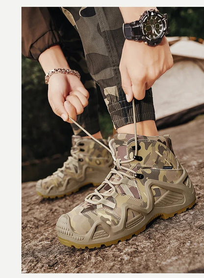 Antislip en slijtvaste wandelschoenen, comfortabele werklaarzen voor de woestijn, herfst- en winterplatformschoenen en enkellaarzen, herensneeuwlaarzen