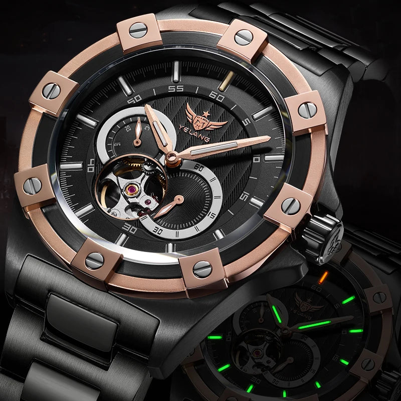 Yelang V1024 Men Brand Watches 44mm Japan miyota 82S7 Automatic Mechanical movement Luminous Men 100m Waterproof Watch business