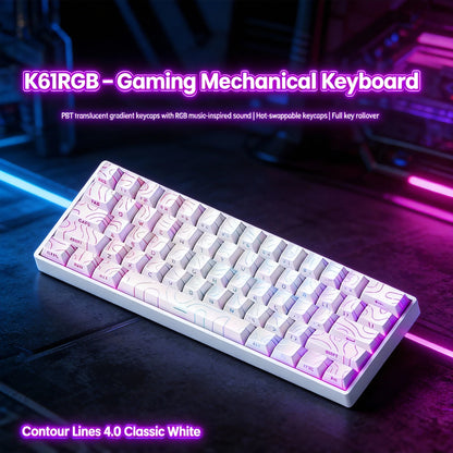 Tastiera meccanica portatile cablata K61, Phantom RGB colorata, risposta di livello gaming, design ergonomico, adatta al gaming e all’ufficio