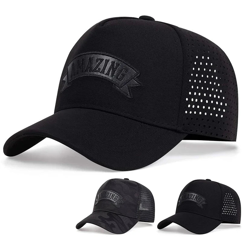 Casquettes de baseball unisexes AMAZING avec lettres brodées – Printemps-été – Plein air – Chapeaux décontractés ajustables – Chapeau anti-UV