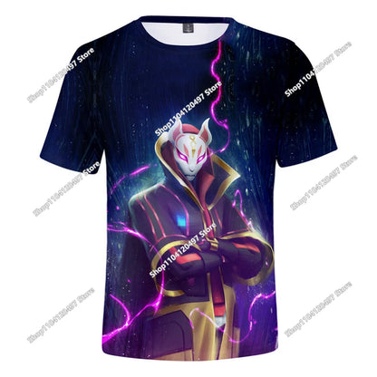 Fortnite Adult Children's Clothing 3D Digital Printing Loose Large Size Short-sleeved T-shirt Kids Summer Tee Tops