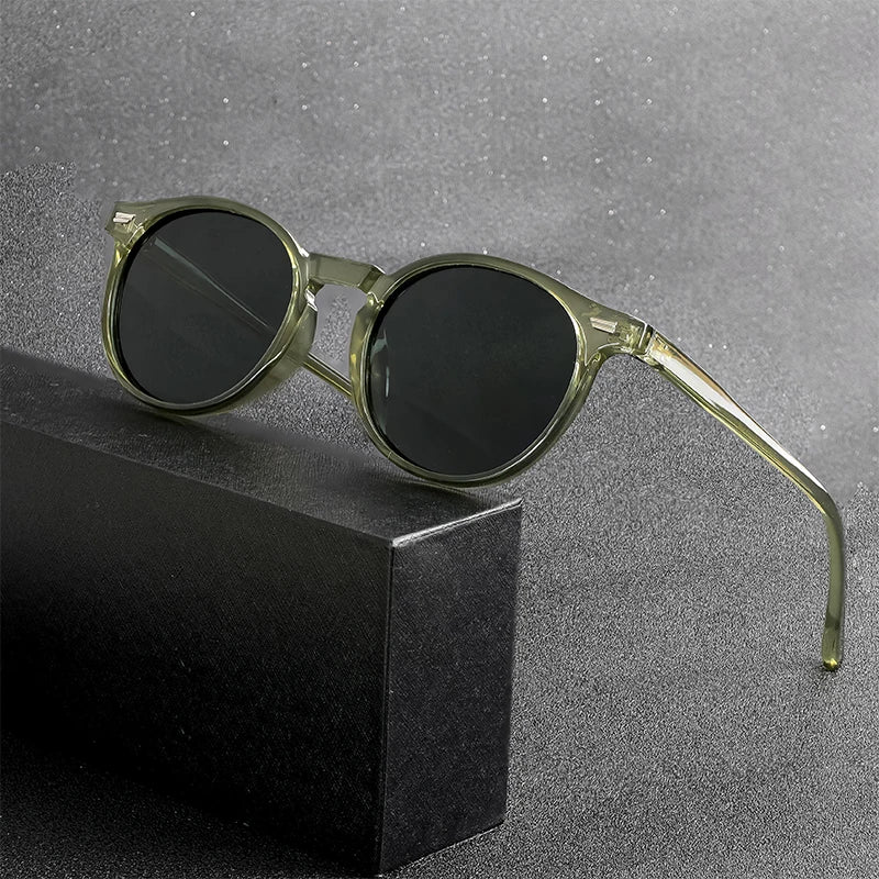 HBK Fashion polarizované sluneční brýle pro muže, kulatý rám TR90, módní sluneční brýle pro ženy, na řízení, sportovní, UV400, Lunette De Soleil Homme