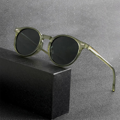 HBK Fashion polarizované sluneční brýle pro muže, kulatý rám TR90, módní sluneční brýle pro ženy, na řízení, sportovní, UV400, Lunette De Soleil Homme