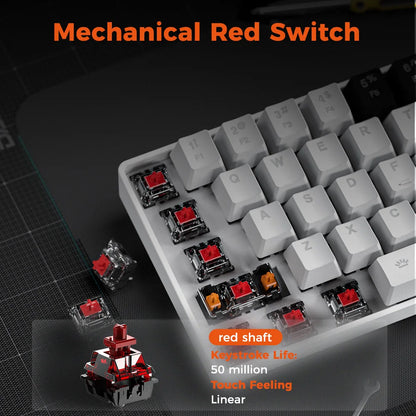 DAREU EK861S RGB Wired Mechanical Keyboard 61 Keys Red Switches ABS Keycaps N-key Rollover with Magnetic Feet