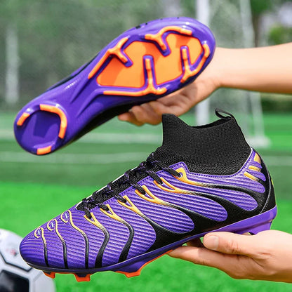 Men Soccer Shoes Sport FG/TF Outdoor Football Boots Training Boys Match Non Slip Long Spikes Cleats Indoor Futsal Comfortable