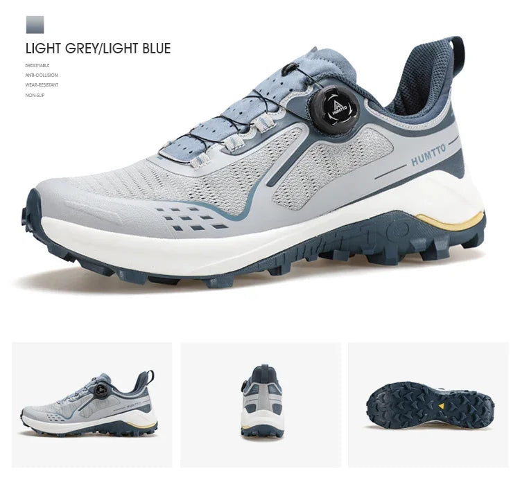HUMTTO Men's Luxury Designer Trail Sneakers Anti-slip Sports Hiking Breathable Outdoor Trekking Boots