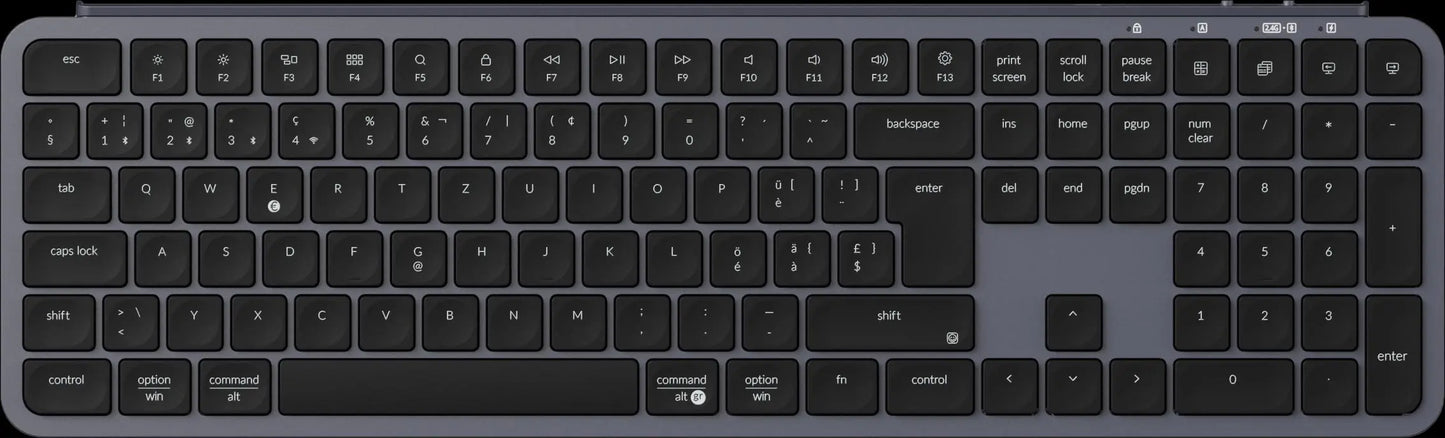 Keychron B6 Pro ISO-Layout ultraflache kabellose Tastatur in voller Größe, tragbar und leicht, mit 2.4GHz- & Bluetooth-Verbindungen