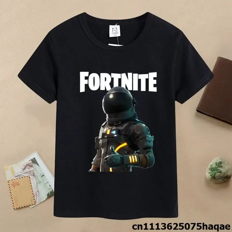 Summer Fortnites Children T-shirt Cartoon Game Figure Printed T-shirt Boys Casual Sports T-shirt Short Sleeves Kids Clothing