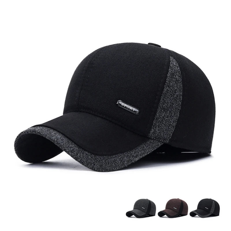 Casquette de sport imperméable, confortable et ajustable, avec oreillettes doublées, bonnet d'hiver léger pour un look décontracté