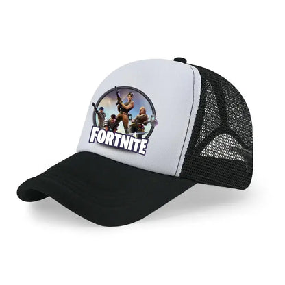 Șapcă de baseball Fortnite cu imprimeu de joc în stil desen animat, pălărie de vară pentru copii din plasă respirabilă, șapcă reglabilă cu cozoroc, cadou de ziua de naștere pentru copii