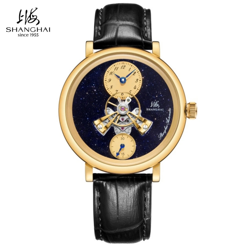 Shanghai The Bund Sky Dome Series Men's Mechanical Watch 42mm Center Flywheel Automatic Watch Limited Edition Brand Watches 865