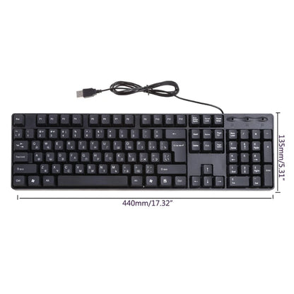Ergonomische USB-PC-Computertastatur, russische Tastatur / englische Tastatur, Dropshipping