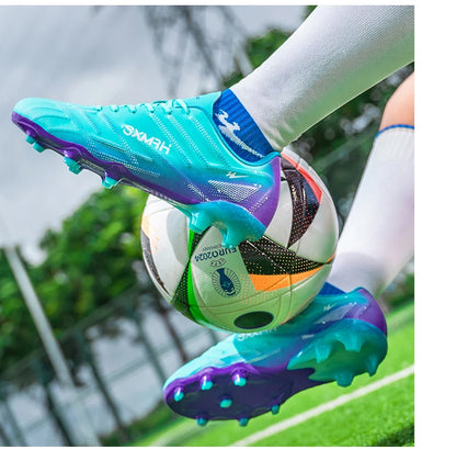 Chaussures de football Double Star Adult Youth AG : crampons antidérapants et résistants pour gazon artificiel et naturel, pour l'entraînement et les matchs, hommes et femmes