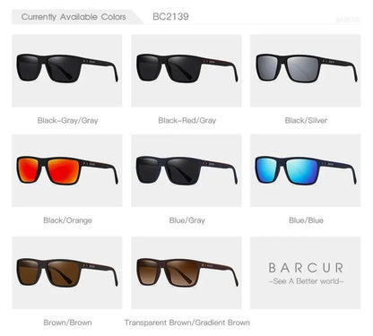 BARCUR Design TR90 Sluneční brýle pro muže Polarizované Lehké sportovní sluneční brýle Dámské brýle Doplněk k brýlím Oculos Ochrana proti UVAB záření