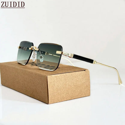 Čtvercové sluneční brýle pro ženy, trendy vintage designové bezrámové sluneční brýle pro muže, módní brýle na dovolenou, Lentes De Sol Mujer