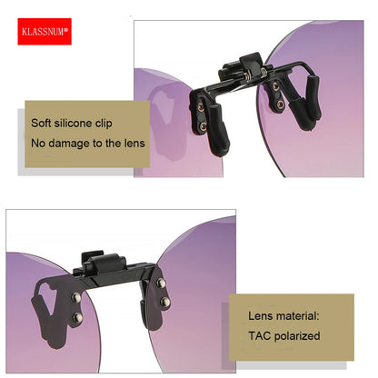 Women Sunglasses Clip-on Polarized Optical Glasses Clip Diamond Cut Mirror Eyeglasses Anti-UV Driving Sunglasses 2026 Trendy