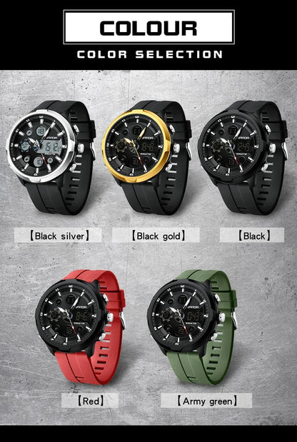 SANDA 9053 G Sports Military Men's Watches Luxury Digital Watch 50M Waterproof Quartz Wristwatch for Male Relogios Masculino