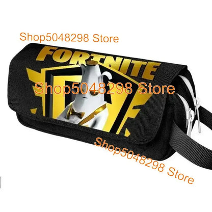 Großes Kawaii-Federmäppchen aus Canvas mit Fortnite-Print für Jungen und Mädchen – Schulbedarf, Schreibwaren und Geburtstagsgeschenk für Teenager