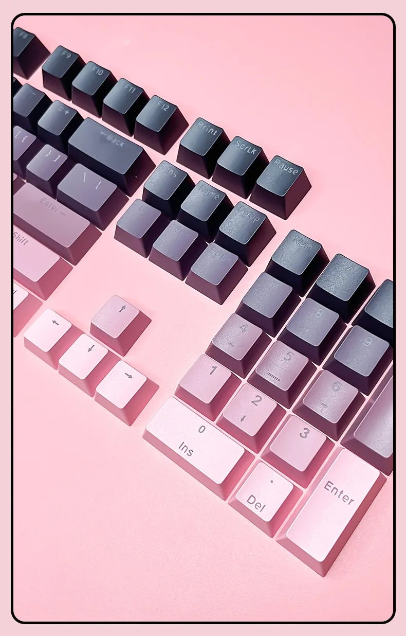 130 Keys Gradient Lucky Red RGB Backlit Shine Through Keycaps OEM Profile Double Shot PBT Keycaps for MX Switches Gamer Keyboard