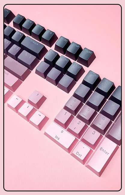 130 Keys Gradient Lucky Red RGB Backlit Shine Through Keycaps OEM Profile Double Shot PBT Keycaps for MX Switches Gamer Keyboard