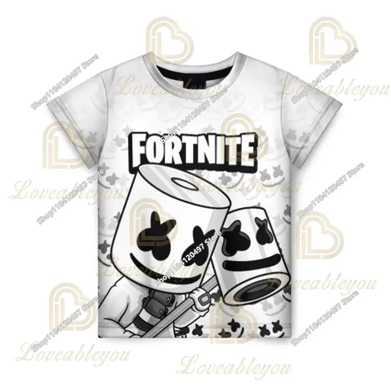 Fortnite T Shirt for Kids Banana Peely T-shirt Men's Women's Tshirt Battle Royale Game T Shirt Harajuku Summer Tops