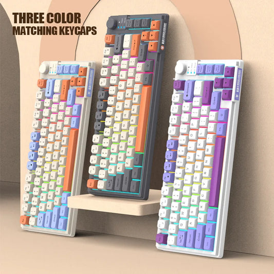 Keyboard K81 Gaming-Tastatur, 81 Tasten, 80%-Layout, Spanisch/Russisch/Koreanisch/Arabisch, USB-kabelgebunden, RGB-Beleuchtung, Lautstärkeregler, ergonomisch