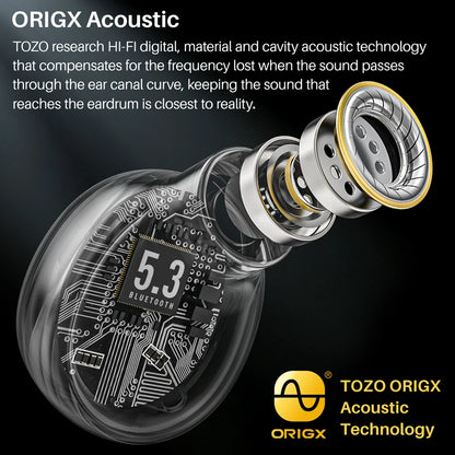 TOZO T10 Bluetooth 5.3 Earphones, Wireless Headphones, AI Enhanced Calling With Deep Bass, IPX8 Waterproof Earbuds, 45H Play