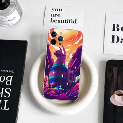 Cartoon B-Battle-R-Royales-F-FortniteS for iPhone 17 16 15 14 13 12 11 Pro Max Plus Transparent Soft TPU Phone Cover