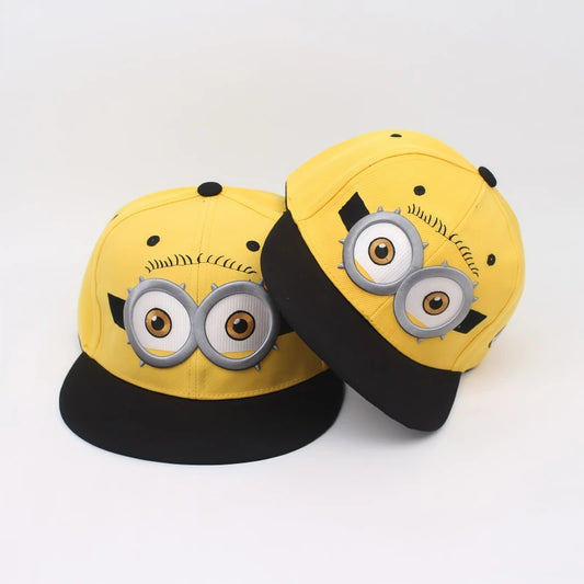 MINIONS flat-brimmed hip-hop hat Cartoon Despicable Me fashion baseball cap adjustable sun hat for boys in summer Gift