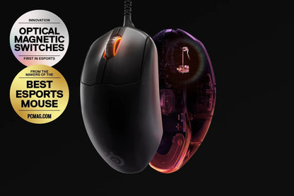 SteelSeries Prime Wired Esports Gaming Mouse 18000 DPI TrueMove Pro Optical Sensor, Magnetic Optical Switches, Ultra-Lightweight RGB Gaming Mouse
