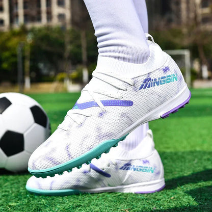 Chaussures de football pour homme, chaussures de foot professionnelles, crampons, futsal, femmes, unisexe, ultralégères, de haute qualité, baskets TF/FG