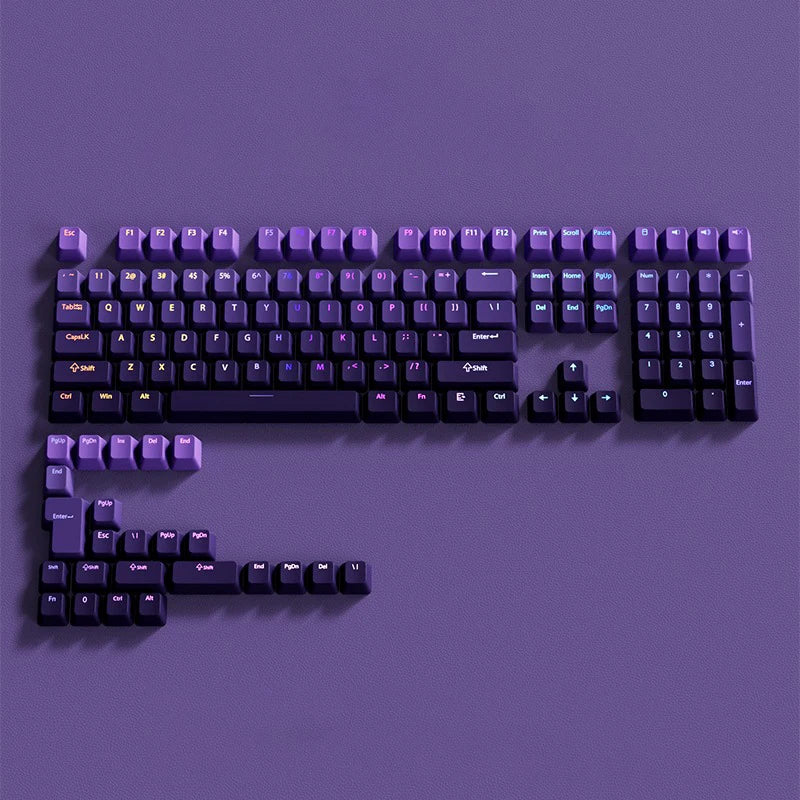 130 Keys Gradient Lucky Red RGB Backlit Shine Through Keycaps OEM Profile Double Shot PBT Keycaps for MX Switches Gamer Keyboard