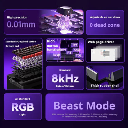 AULA WIN60 HE kabelgebundene Magnetachsen-Tastatur RT Custom mechanische Tastatur für E-Sports-Games mit 8K Polling-Rate