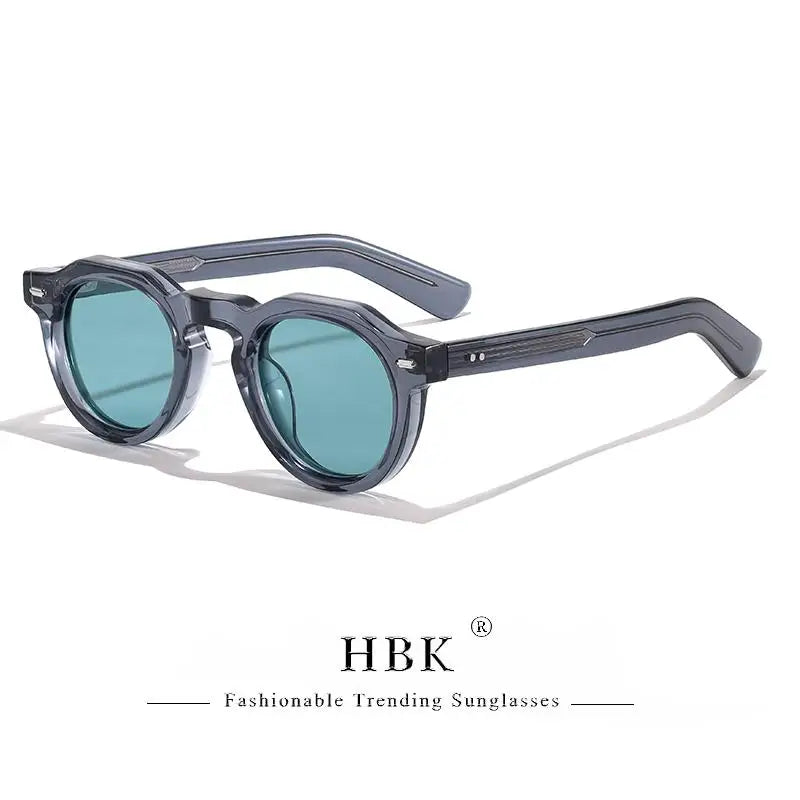 HBK Vintage – jednoduché kulaté pánské sluneční brýle s malým rámem, vysoce kvalitní acetátový rám, sluneční brýle pro ženy, na večírky, na cestování i do přírody